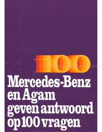 MERCEDES-BENZ EN AGAM GEVEN ANTWOORD OP 100 VRAGEN, Boeken, Nieuw, Author