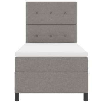 vidaXL Boxspring bed met LED-stripverlichting Taupe 80 x 200, Verzenden, Nieuw, Stof