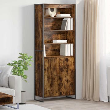vidaXL buffetkasten Rook Eik 79 x 36 x 200 cm Bewerkt hout, Minder dan 50 cm, Nieuw, Overige houtsoorten, Verzenden