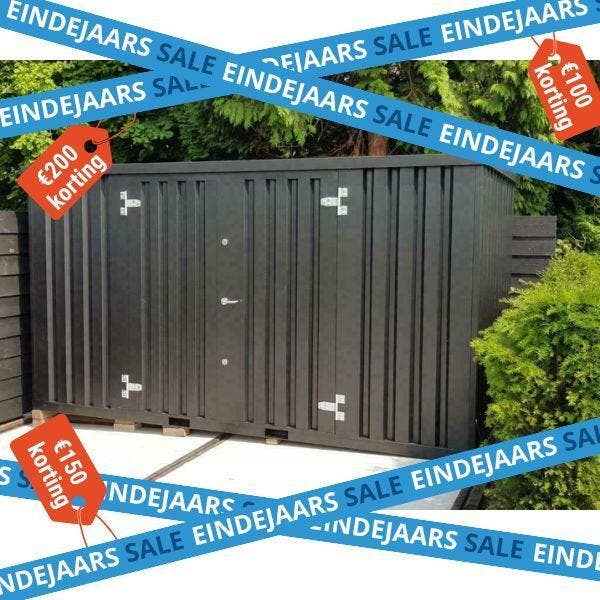 Zwart metalen schuur/ Demontabel/ 16ft/ te koop!/ op=op, Tuin en Terras, Tuinhuizen, 200 tot 400 cm, Zonder ramen, 250 tot 500 cm