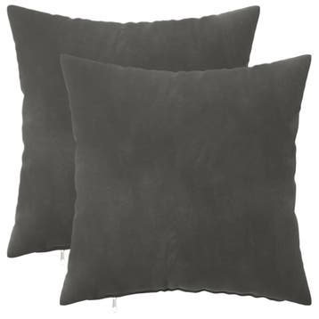 vidaXL Kussensloop 2 pcs HEERLEN Donkergrijs 45 x 45 cm, Verzenden, Nieuw