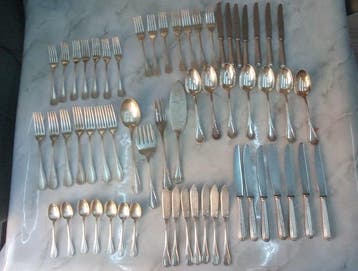 Christofle - Bestekset voor 6 personen (53) - Parels -