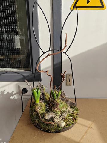 Dienblad metalen frame haas konijn bunny ear 40 cm hoog ø18, Huis en Inrichting, Ophalen of Verzenden, Nieuw