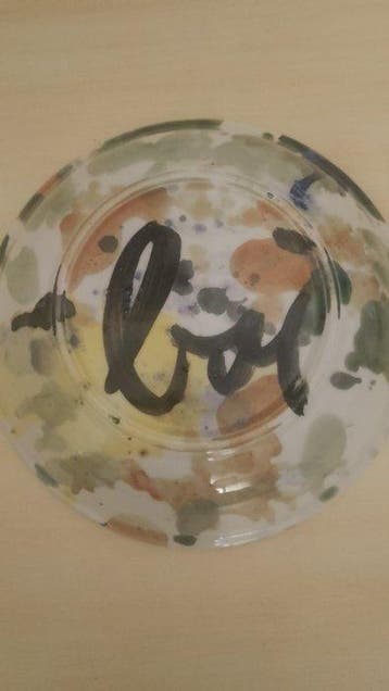 Enrico Baj - Schotel - Majolica, Antiek en Kunst