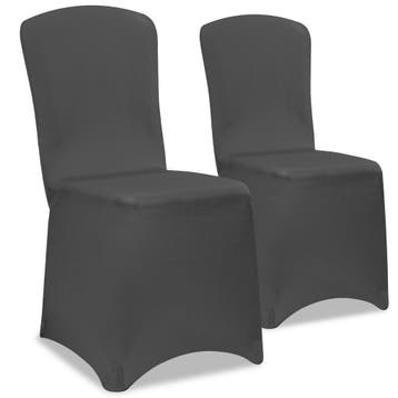Stoelhoes Set van 2 Antraciet (Stoelhoezen, Tafels-Stoelen), Tuin en Terras, Verzenden, Nieuw