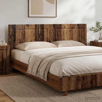 vidaXL Wandgemonteerd Hoofdeinde UTRECHT Oud hout Bewerkt, Verzenden, Nieuw, Bruin, Hout