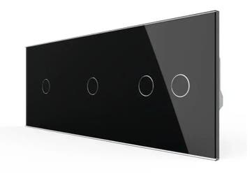 Livolo Touch Schakelaar 1+1+2 | Zwart | Smart |, Ophalen of Verzenden, Nieuw, Schakelaar