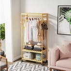 Bamboe Kledingrek op Wielen – Plank en Haken, Verzenden, Nieuw