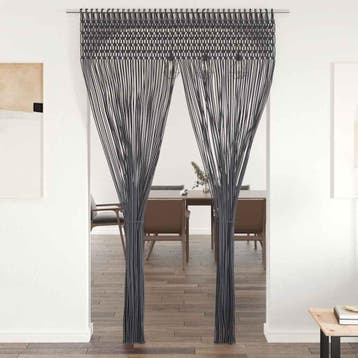 vidaXL Gordijn macramé 140x240 cm katoen antraciet, Huis en Inrichting, Stoffering | Gordijnen en Lamellen, Verzenden, Nieuw