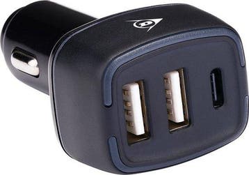 2dekans | Dunlop Autolader USB - 2x USB-A en USB-C, Ophalen of Verzenden, Zo goed als nieuw