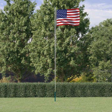vidaXL Vlag met vlaggenmast Verenigde Staten 6,08 m, Diversen, Verzenden, Nieuw