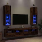 vidaXL Tv-meubels met LED-verlichting 2 st 30,5x30x102 cm, Minder dan 50 cm, Verzenden, 100 tot 150 cm, Nieuw