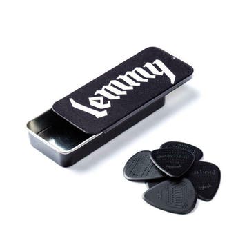 Lemmy Kilmister blikje + plectrums officiële merchandise, Verzamelen, Muziek, Artiesten en Beroemdheden, Ophalen of Verzenden