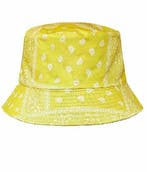 Bucket Hat Hoedje – Paisley Patroon – One Size – Geel, Nieuw