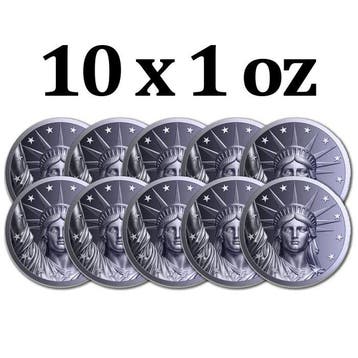 Verenigde Staten. 10 x 2027 1 oz Titanium Statue of Liberty