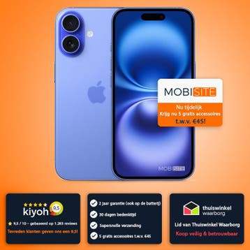 Apple iPhone 16 128GB | 4 Gratis Accessoires – Accu tot 100%, 128 GB, Verzenden, IPhone 16, Zo goed als nieuw