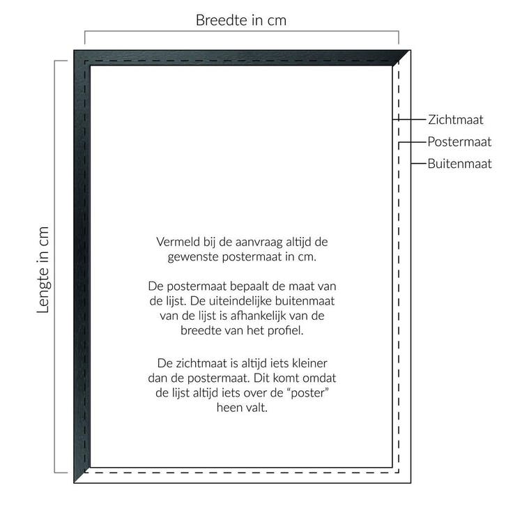 Wissellijst Hout Zwart - Helder Glas - Maatwerk Calculator, Audio, Tv en Foto, Fotografie | Fotolijsten