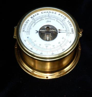 Fraai GROTE nautische schatz Barometer met Temperatuurmeter