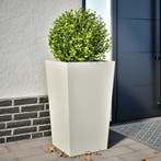 vidaXL Plantenbak 45x45x75 cm staal wit, Tuin en Terras, Bloembakken en Plantenbakken, Verzenden, Nieuw, Metaal