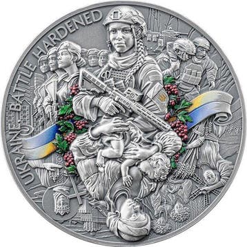 Ghana. 10 Cedis 2025 Ukraine. Battle Hardened 2.0 2 oz