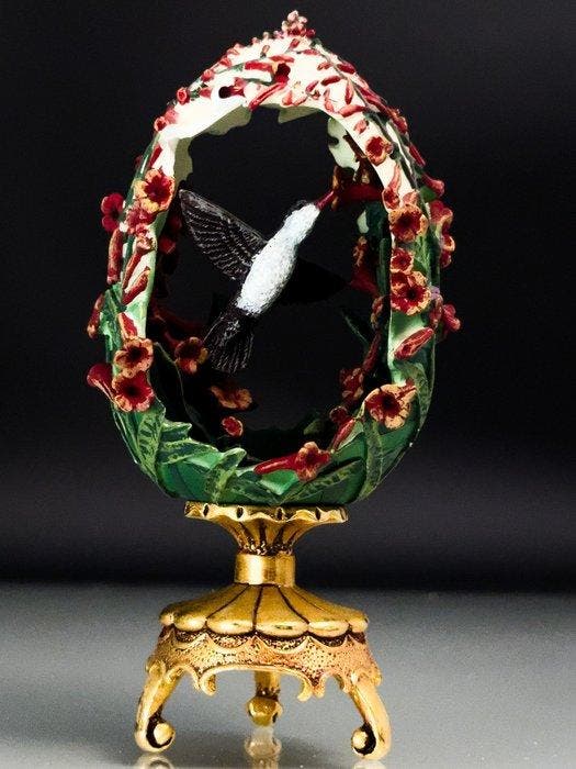 Fabergé ei - Imperial Hummingbird Ei met 24-Karat Goud, Antiek en Kunst, Curiosa en Brocante