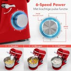 2dekans | KitchenBrothers Keukenmachine - Keukenmixer - 6L, Witgoed en Apparatuur, Keukenmixers, Ophalen of Verzenden, Zo goed als nieuw