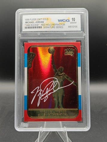 1998 Fleer 23KT Gold Michael Jordan - WCG 10 - 1 Graded card, Nieuw