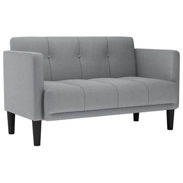 vidaXL Loveseat Bank Lichtgrijs 111 cm Stof, Verzenden, Nieuw, Stof, Minder dan 150 cm