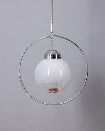 Kroonluchter - Amber Globe Chandelier - Glas, Metaal