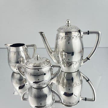 Wiskemann - Koffieservies (3) - Art Deco tableware -