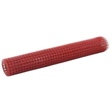 vidaXL Kippengaas 25x1 m staal met PVC coating rood, Verzenden, Nieuw, IJzer