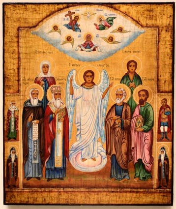 Icoon - Russische orthodoxe icoon Beschermengel met