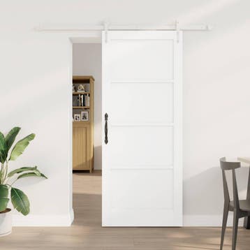 vidaXL Schuifdeur ORKDAL 83 x 202 cm Massief grenenhout Wit, Verzenden, Nieuw
