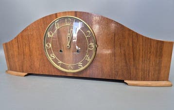 Klok - FHS Franz Hermle & Sohn - Hout, Messing - 1930-1940, Antiek en Kunst