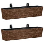 vidaXL Plantenbakken 2 st waterhyacint bruin, Overige materialen, Minder dan 30 cm, Verzenden, Nieuw