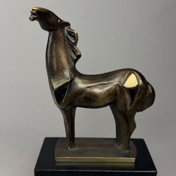 Robert Dyrcz - sculptuur, HORSE- bronze - 18 cm - Brons -, Antiek en Kunst
