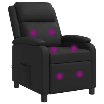 vidaXL Massage Recliner Zwart Kunstleer, Verzenden, Nieuw