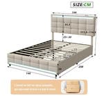 Modern Tweepersoons Opbergbed met LED en 4 Lades, Verzenden, Nieuw