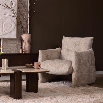 Fauteuil Lois Beige | Starfurn, Huis en Inrichting, Ophalen of Verzenden, Nieuw