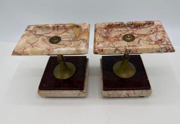 Cassolette (2) - Marmer, Brons