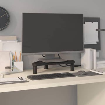 vidaXL Monitorstandaard hoek 49x28x10,5 cm zwart, Verzenden, Nieuw, Minder dan 50 cm