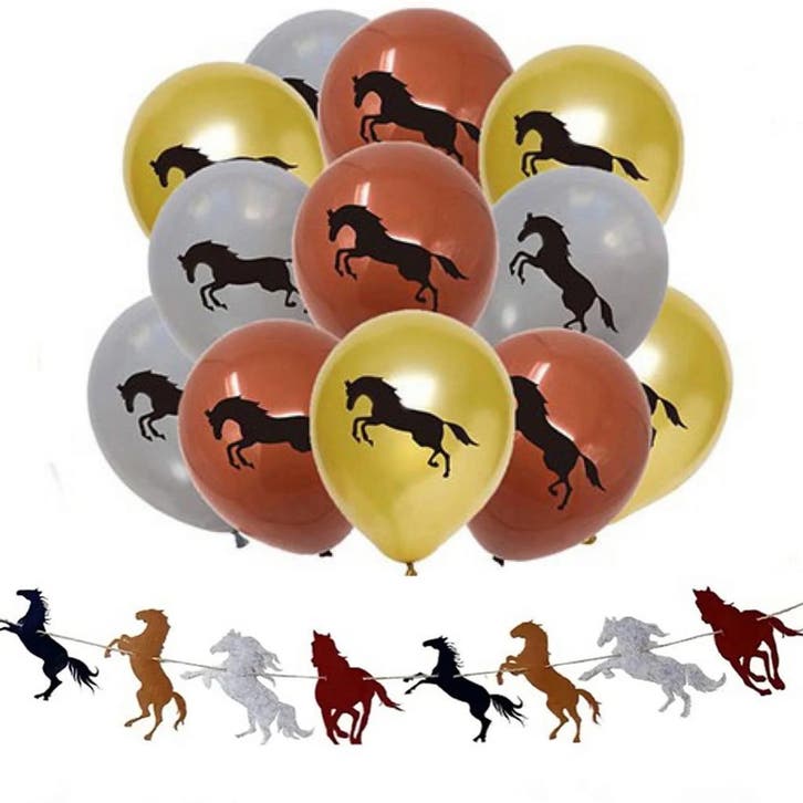 17-delige paarden ballonnen en slinger set, Dieren en Toebehoren, Paarden en Pony's | Overige Paardenspullen, Nieuw, Verzenden