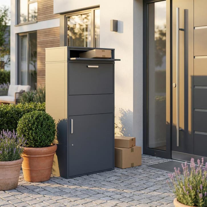 Brievenbus Pakketten Staal | 150cm | Laatste Stuks!, Tuin en Terras, Brievenbussen, Inbouw, Nieuw, Staal, Staande brievenbus, Ophalen of Verzenden
