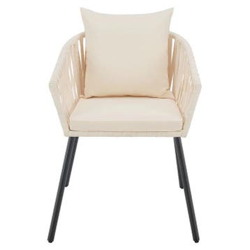 2 Tuinstoelen met touwgaas - Lichtgrijs - Beige, Tuin en Terras, Tuinstoelen, Verzenden, Nieuw