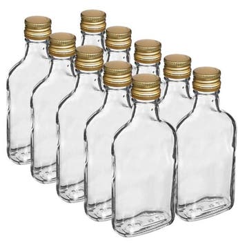 Glazenflesjes Drupke 200ml (10 stuks), Glas, Goud, Nieuw, Ophalen of Verzenden