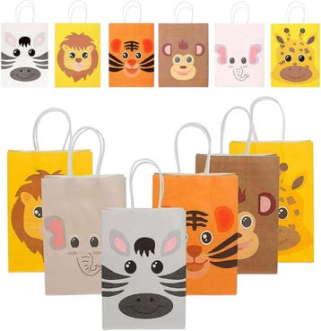 Fako Bijoux - 24 Papieren Uitdeeltasjes Dieren - 15x8x21cm -, Verzenden, Nieuw