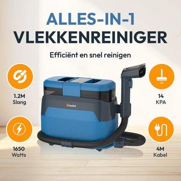 2dekans | BOLLIT 5-in-1 Tapijtreiniger PRO 1650W -, Ophalen of Verzenden, Zo goed als nieuw