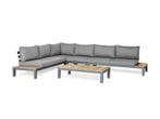 Suns breez vita loungeset aluminium-teak 5-delig rechts, 6 zitplaatsen, Bank, Loungeset, Nieuw