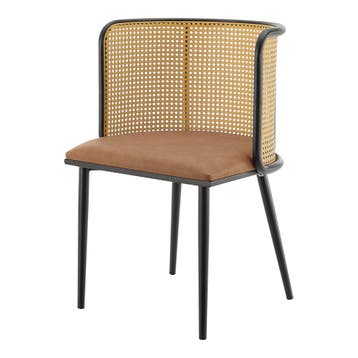 [en.casa] Eetkamerstoel Flen set van 2 bruin en zwart 75x52x, Verzenden, Nieuw