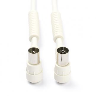 Coax kabel - Nedis - 3 meter (Digitaal, Haaks, 120 dB, Wit), Computers en Software, Pc- en Netwerkkabels, Nieuw, Verzenden